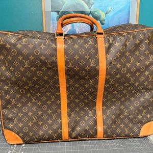 Vintage 1987 Louis Vuitton Brown / Tan Monogram Canvas + Leather Travel Bag